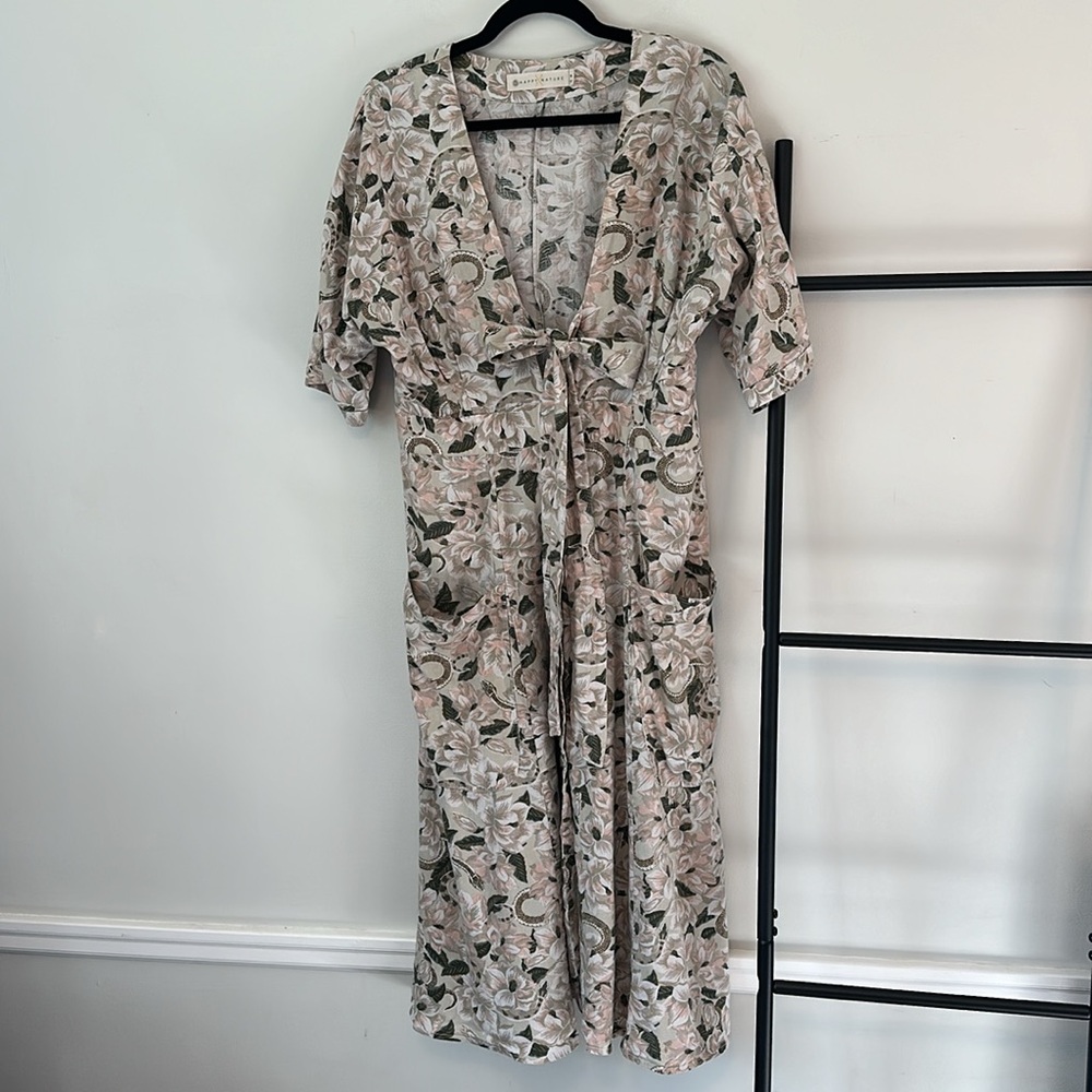 Happy Nature x Kate Hudson floral snake print boho button down midi dress - Picture 9 of 10